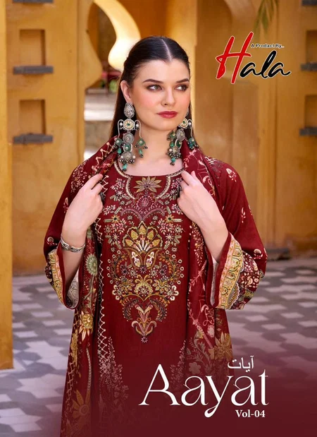 Aayat Vol 4 By Hala Cotton Digital Printed Dress Material